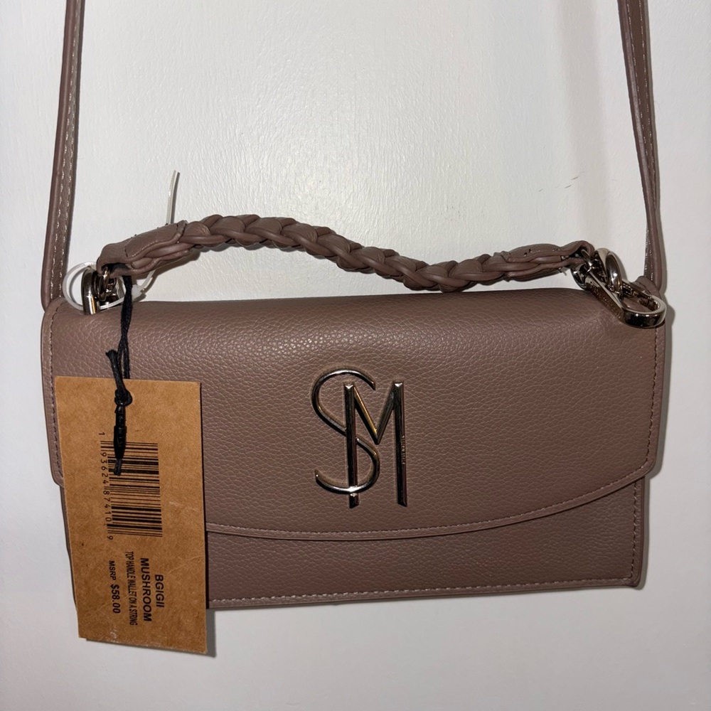 Steve Madden Taupe Crossbody Bag with Braided Strap